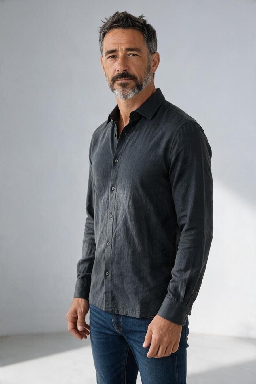 REISS Chapter Button Polo Long Sleeve Size XS NEW $145 Navy Blue Collared Shirt